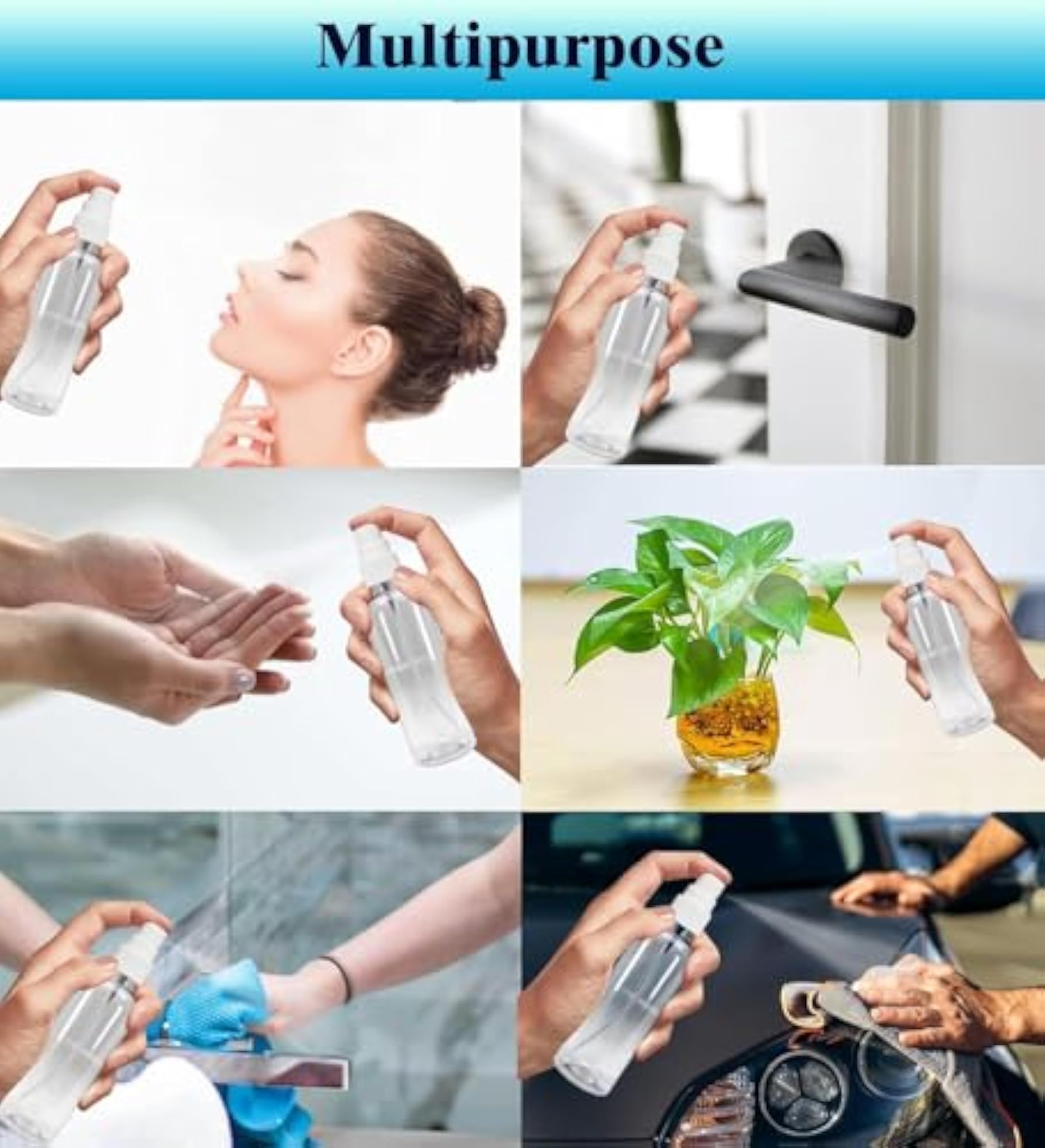 100ml Refillable Transparent Atomizer, Mist Spray Bottle